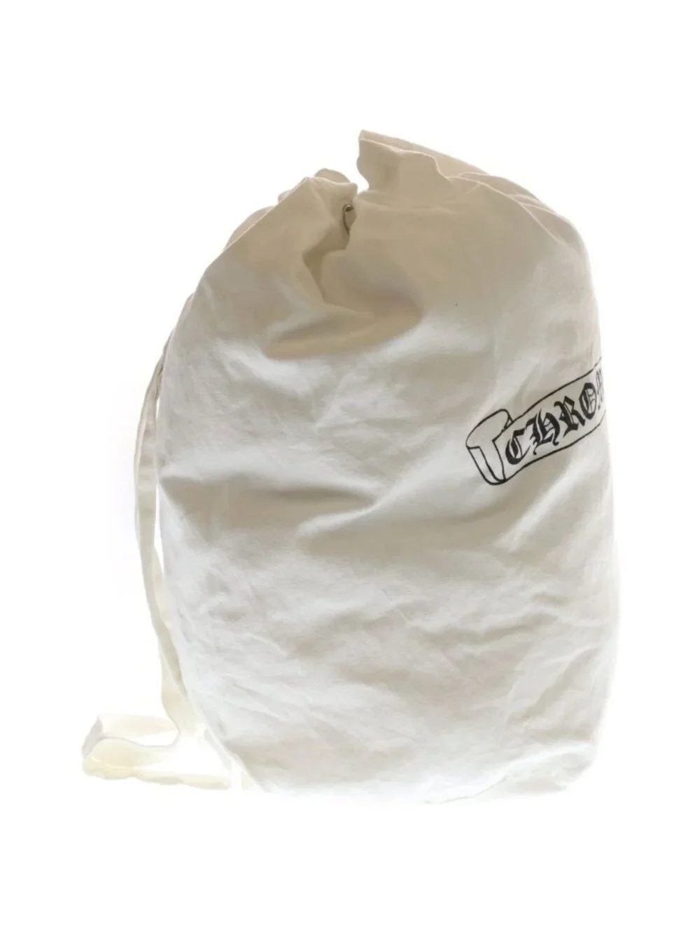 Chrome Hearts Scroll Label Logo Print Laundry Bag Nap Sac White